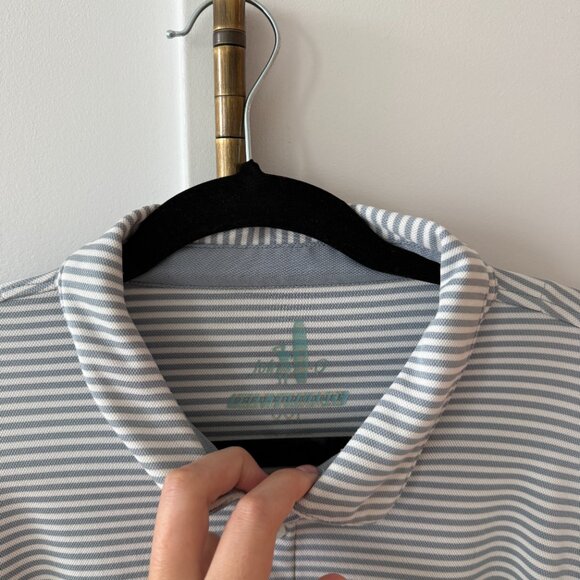 Johnnie-O Grey Striped Performance Polo - Picture 3 of 4